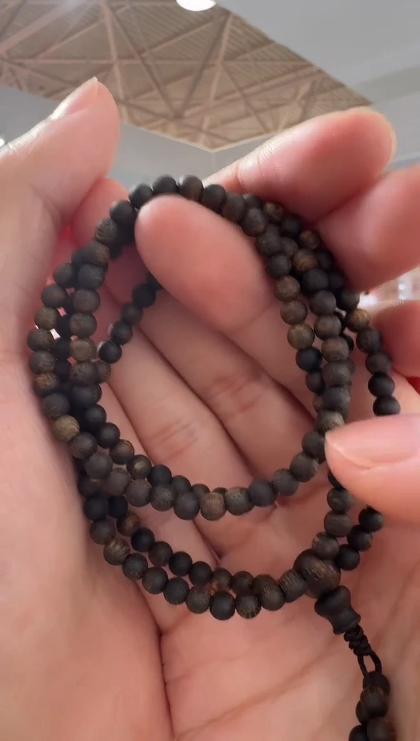 沉香手串4mm圆珠多圈沉水天花板