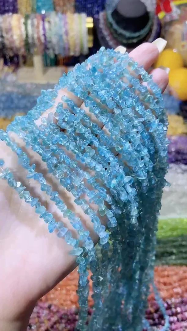未镶嵌珠宝半成品水晶小蓝磷灰