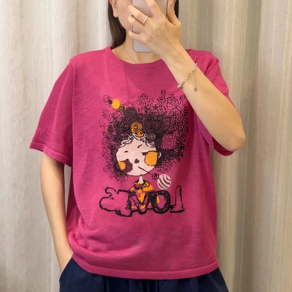 13770新款夏季休闲时尚宽松百搭显瘦针织T恤