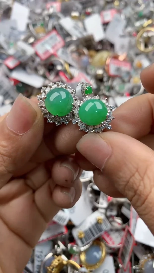 银S925镶嵌戒指翡翠555    5