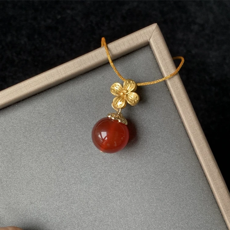 【缅甸寻翠记】天然玛瑙满红“鸿运当头”转运珠项链