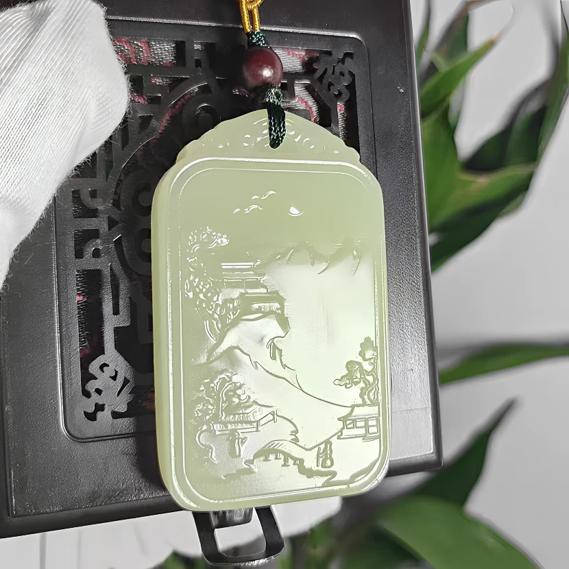 【李总福利】山水牌天然吊坠多样性发其一Q00精雕+定制礼盒+手工绳