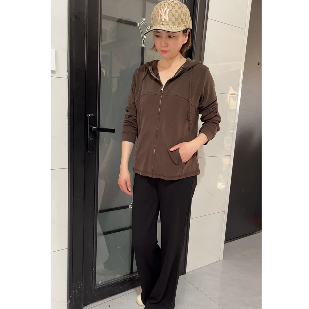 拉链开衫带帽卫衣显瘦时尚百搭