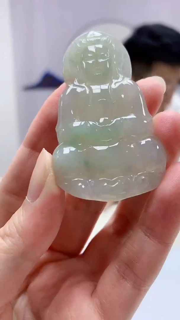 【闪购商品】定制翡翠未镶嵌5028zm-毛货挂件45观音