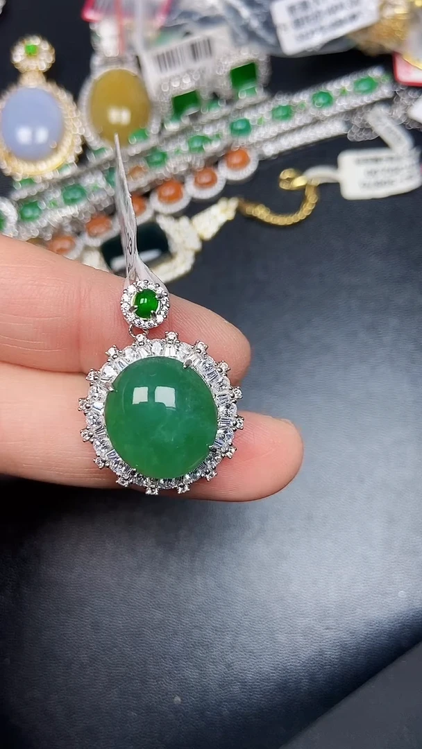 银S925镶嵌戒指翡翠3760