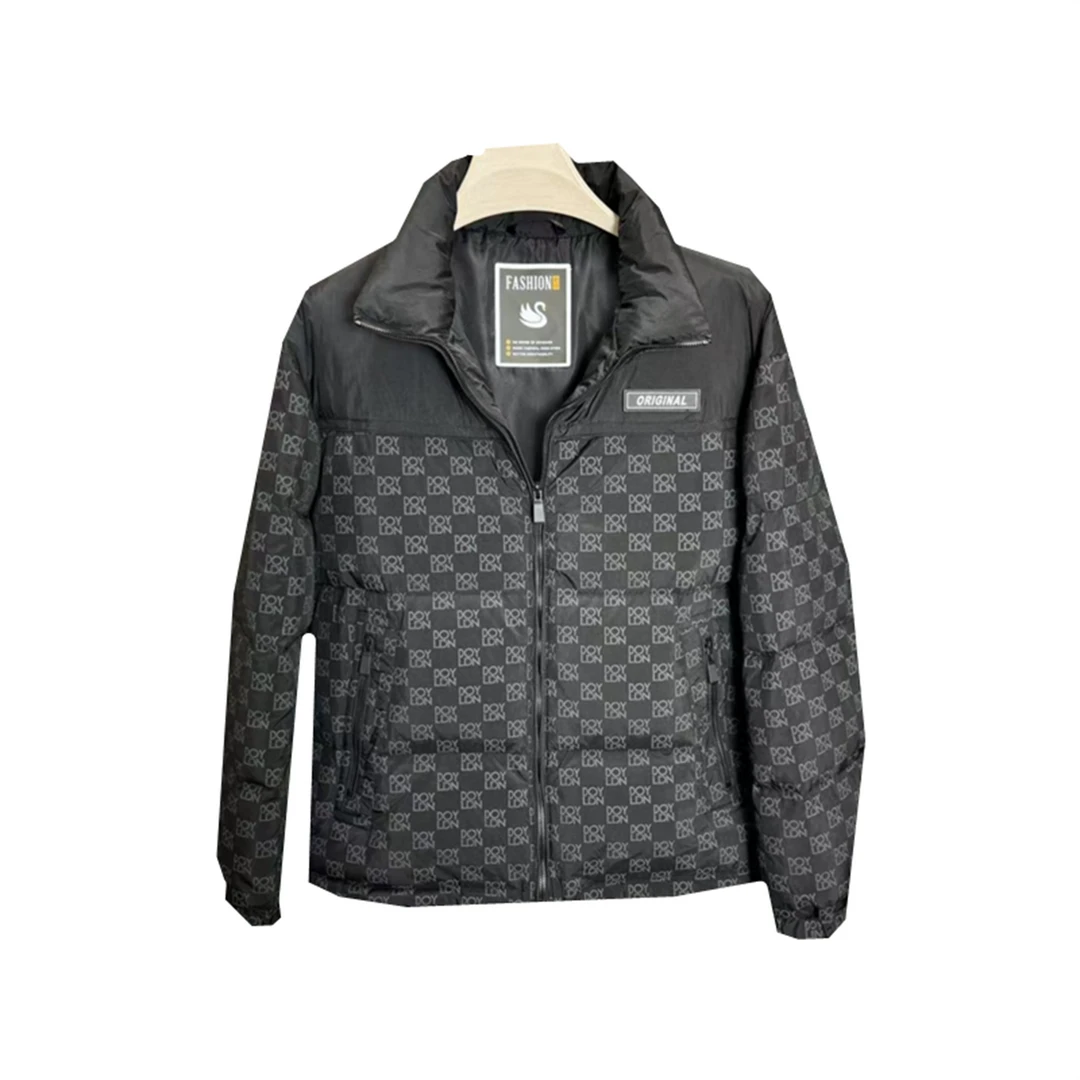 男士冬季新款商务休闲轻奢立领鹅绒羽绒服时尚潮流保暖面包服外套