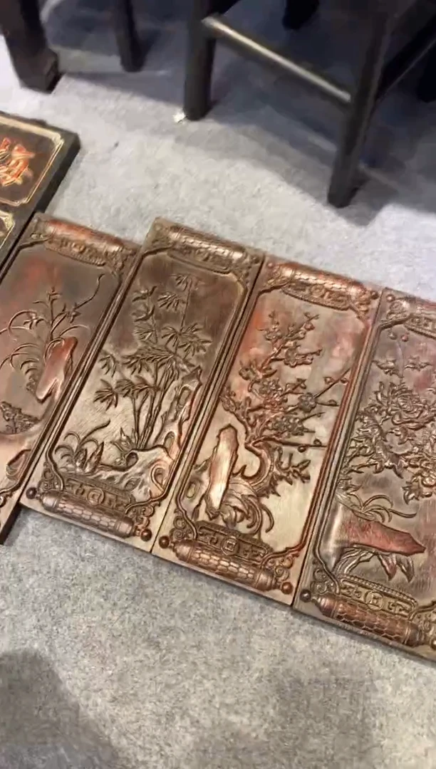 香榧木紫檀拆件雕刻板以直播间实物为准微瑕老物件