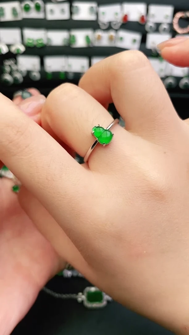 银S925镶嵌戒指翡翠0