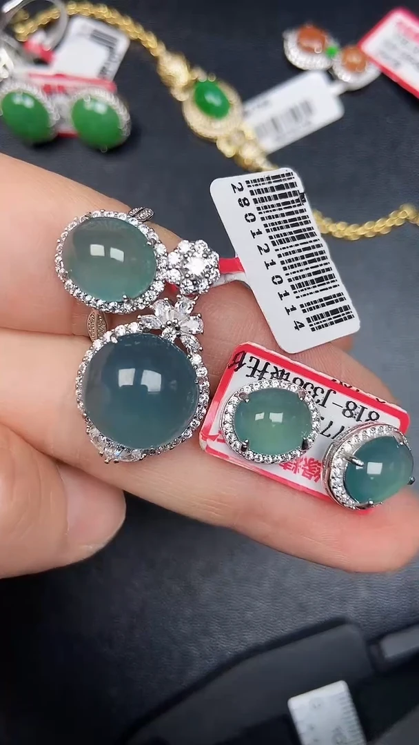 银S925镶嵌戒指翡翠1110