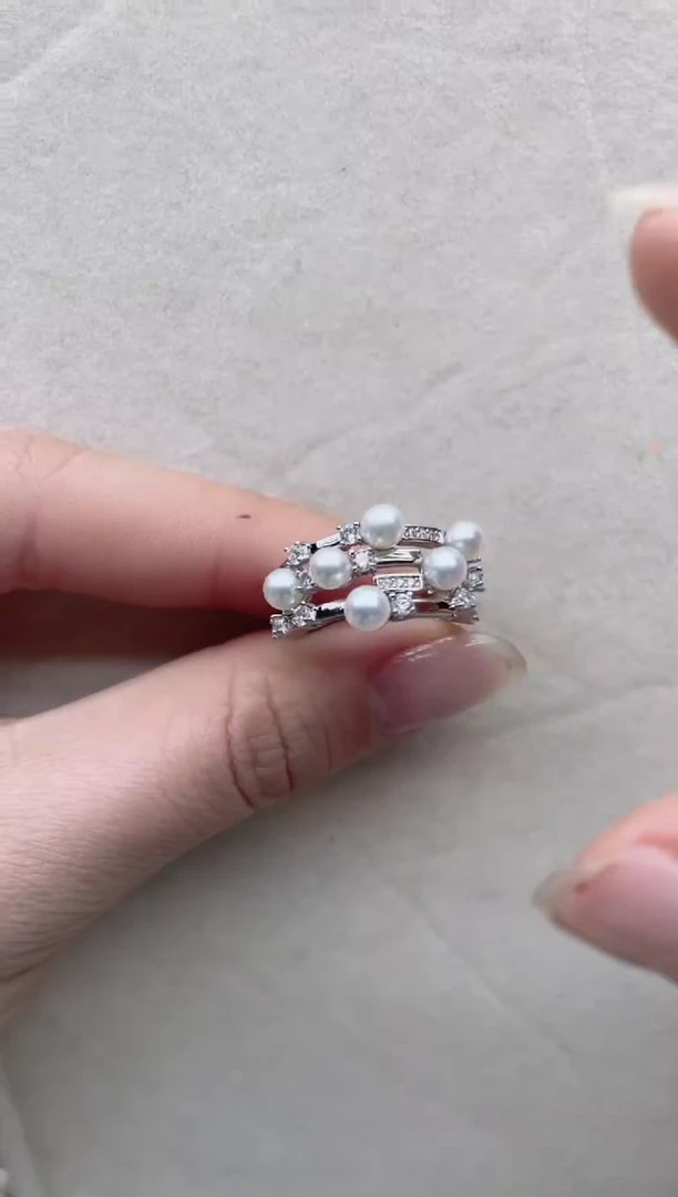 【闪购商品】淡水珍珠戒指银S925镶嵌Y48