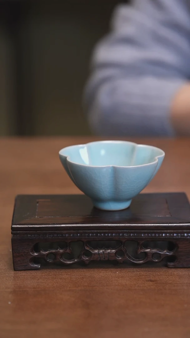 【闪购商品】Y宝丰宋官窑原产地汝瓷花口杯