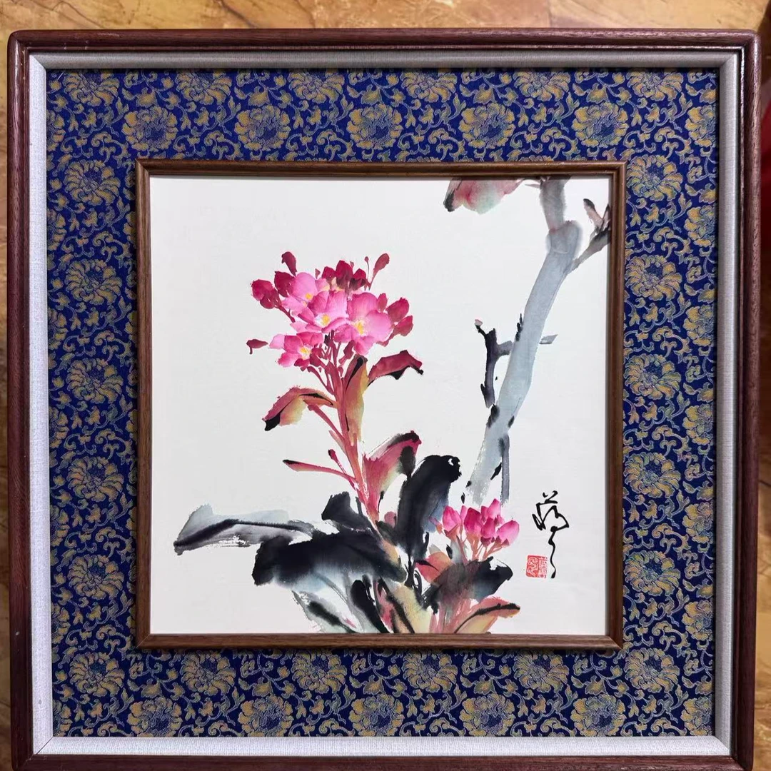 19花开富贵牡丹花自贴画客厅玄关国风竖版现代装饰