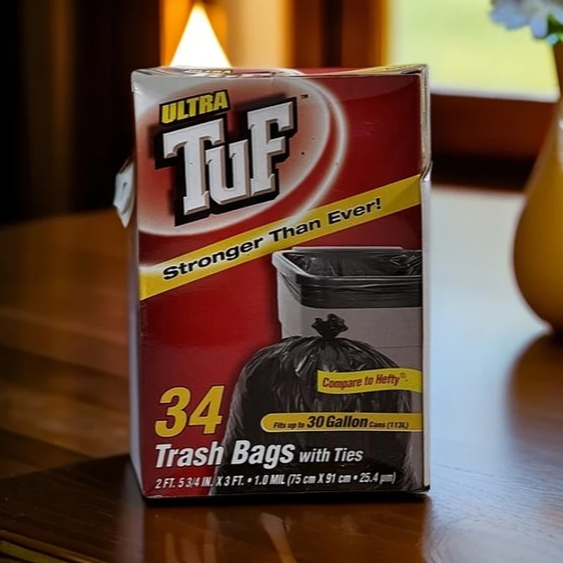 不易漏水厚实耐用容量大放心使用黑色垃圾袋-34个装