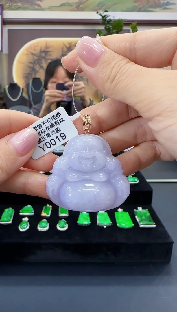 颈饰18K金镶嵌翡翠Y0019佛公