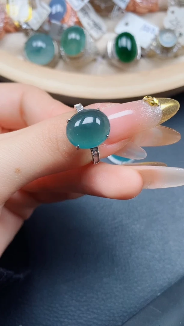 【闪购商品】翡翠戒指银S925镶嵌翡翠