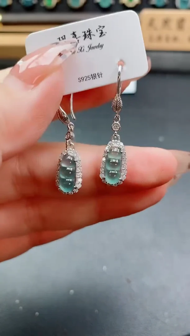 银S925镶嵌戒指翡翠1