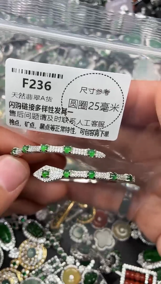 翡翠未镶嵌颈饰F236手镯