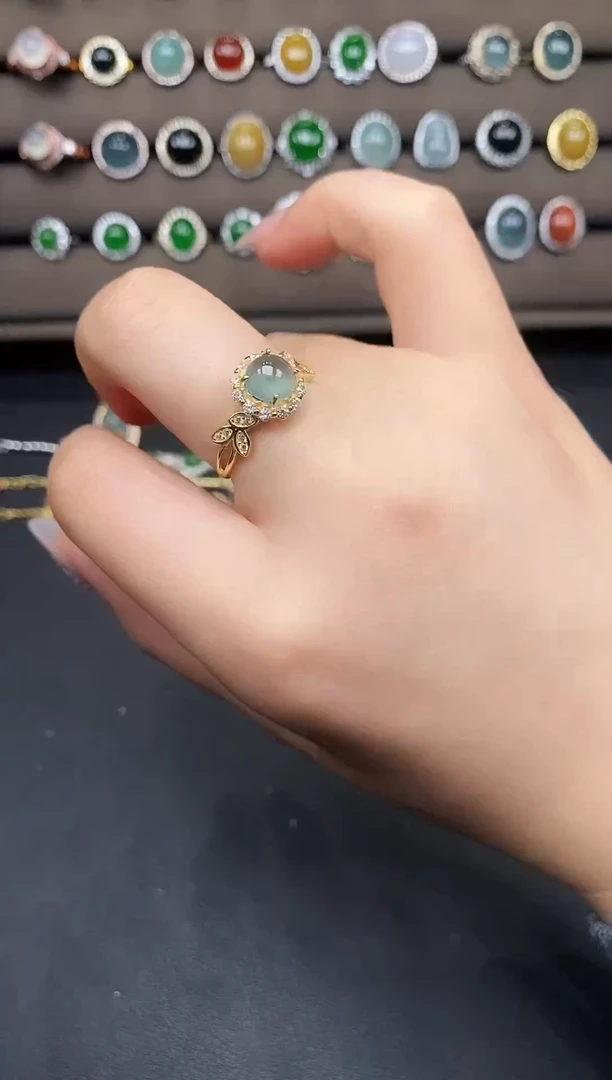 银S925镶嵌戒指翡翠2315844