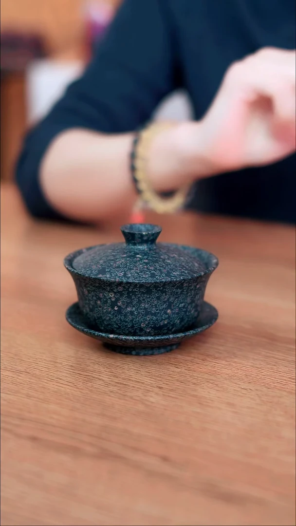 寻武记安山玉三才盖碗