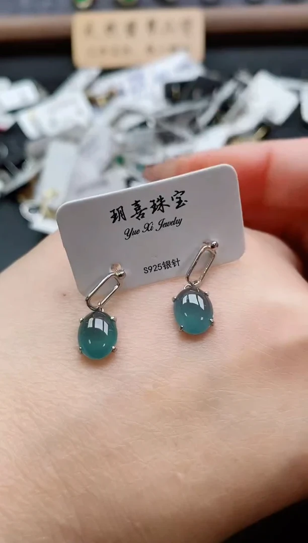 银S925镶嵌戒指翡翠1