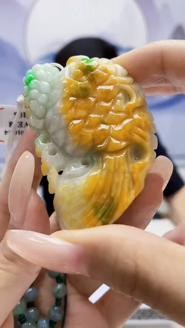 定制翡翠未镶嵌5124xx-毛货挂件赠珠链84