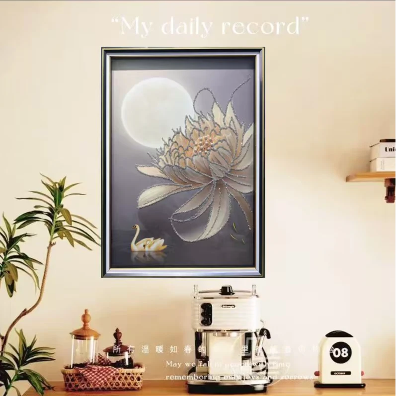 [喜宅家艺]Q407莲花盛开餐厅卧室走廊过道装饰画