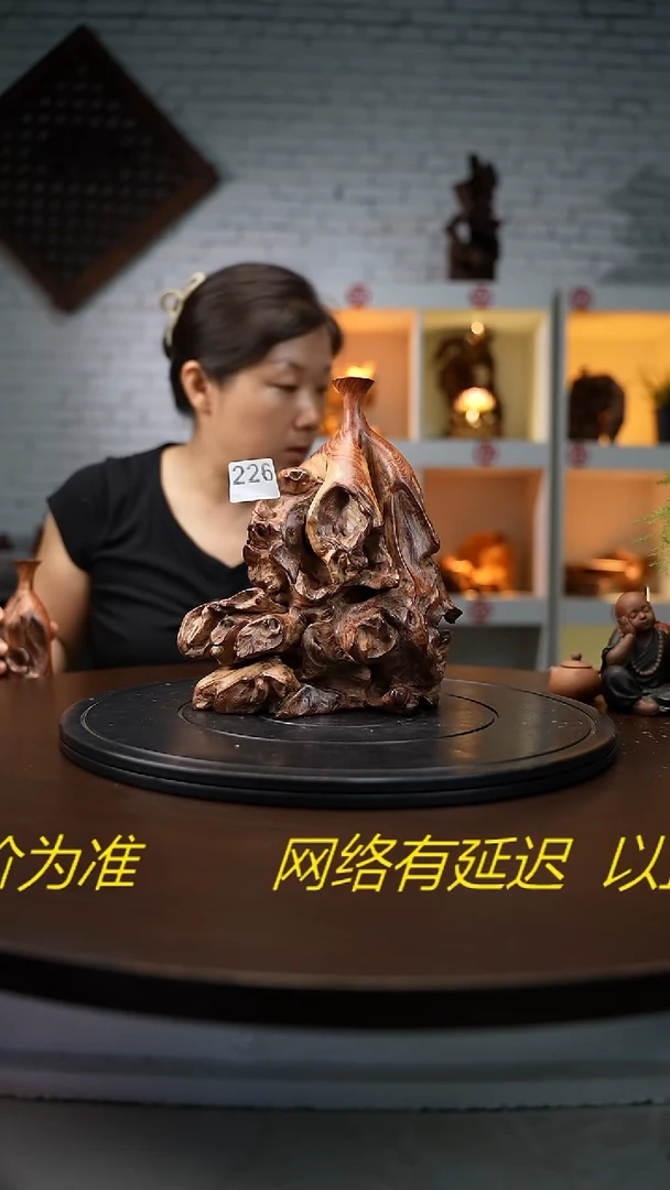 木棱*云南金丝红木花瓶