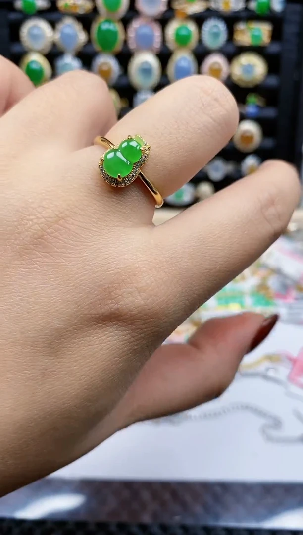 银S925镶嵌戒指翡翠191