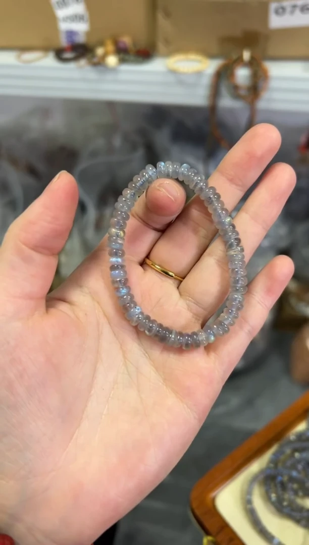 【闪购商品】月光石手链未镶嵌灰月光蝶珠算盘珠手链