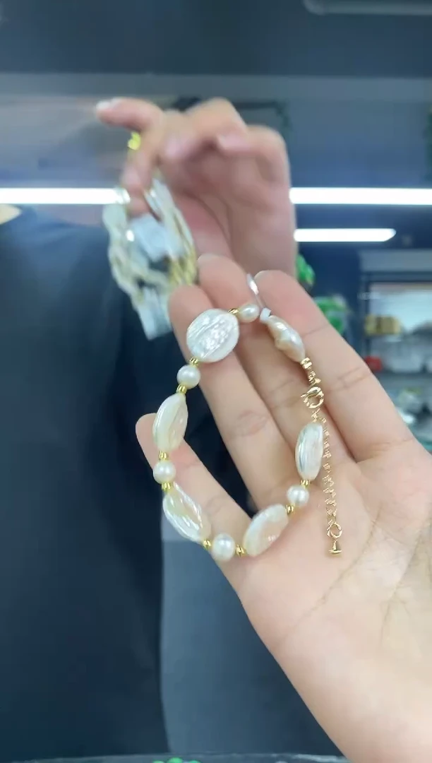 未镶嵌淡水珍珠手串多样性发其一颜色微差