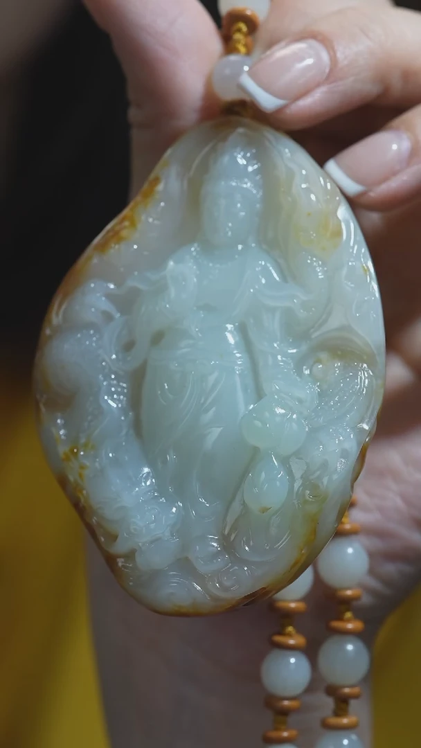 颈饰未镶嵌和田玉观音