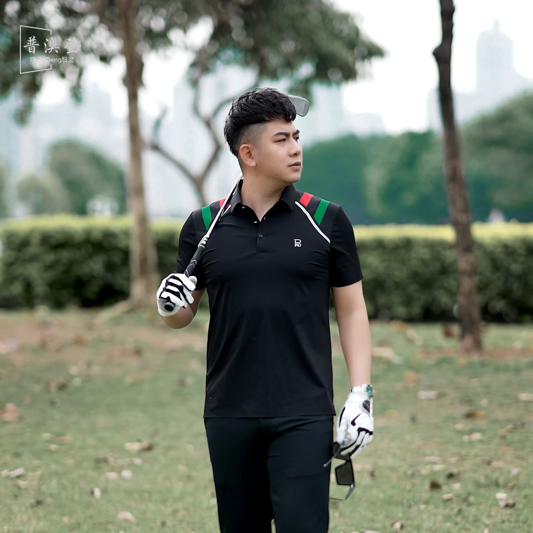 2025夏季新款撞色轻奢潮流户外运动休闲无痕男士速干短袖polo衫