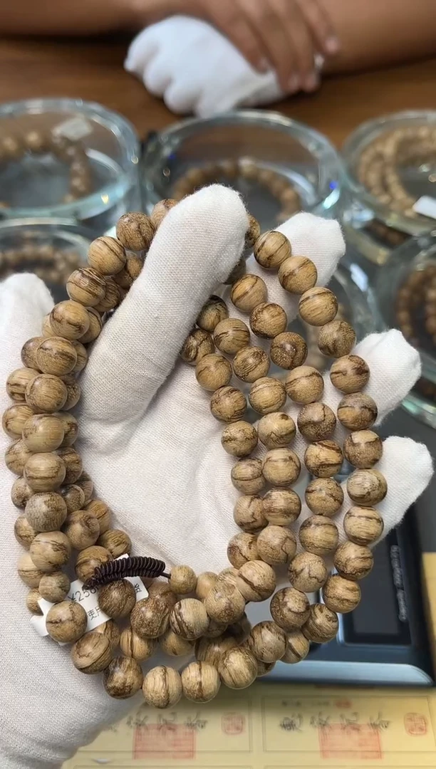 手串沉香达拉干碳化虎斑9mm28克多