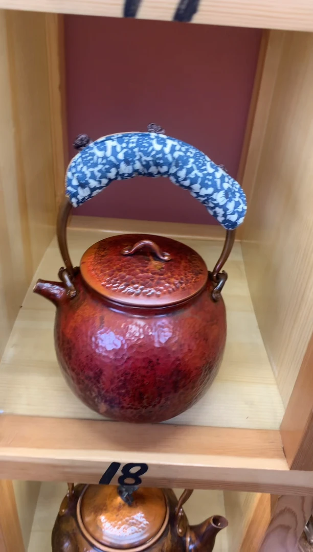 胡*子微瑕紫铜火烧红龙蛋提梁壶