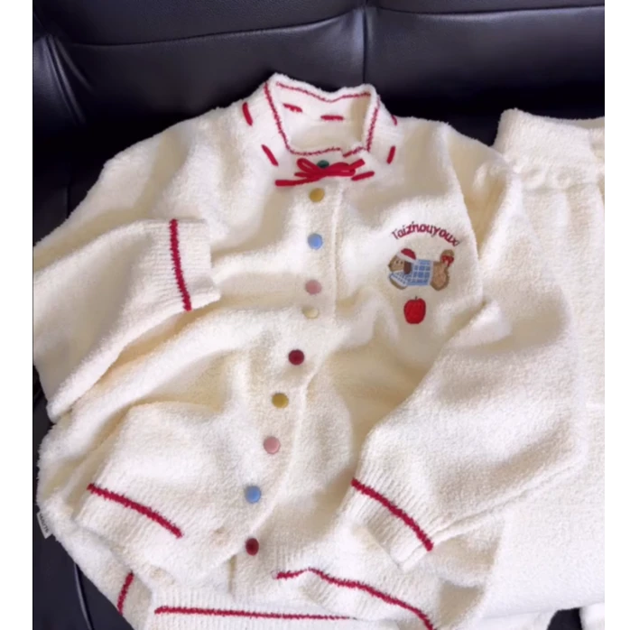 韩系软萌可爱腊肠狗半边绒冬季2025新款保暖舒适大码居家套装外穿