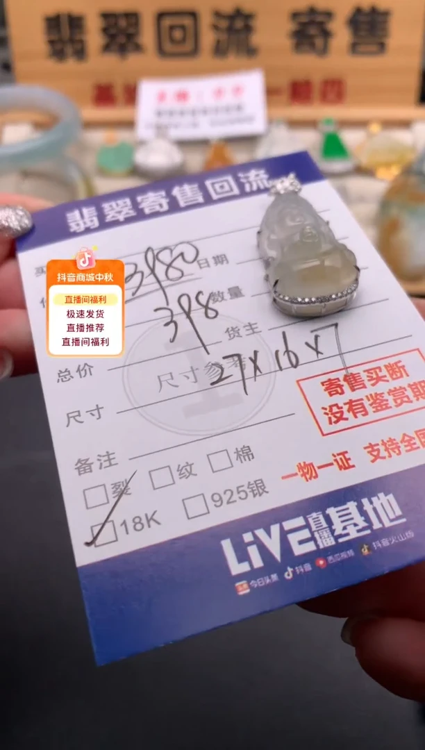 颈饰18K金镶嵌翡翠10146058