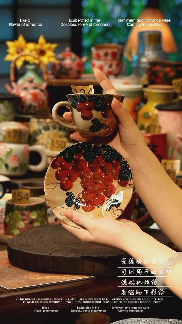 陶瓷景德镇高温釉下彩手工手绘款式