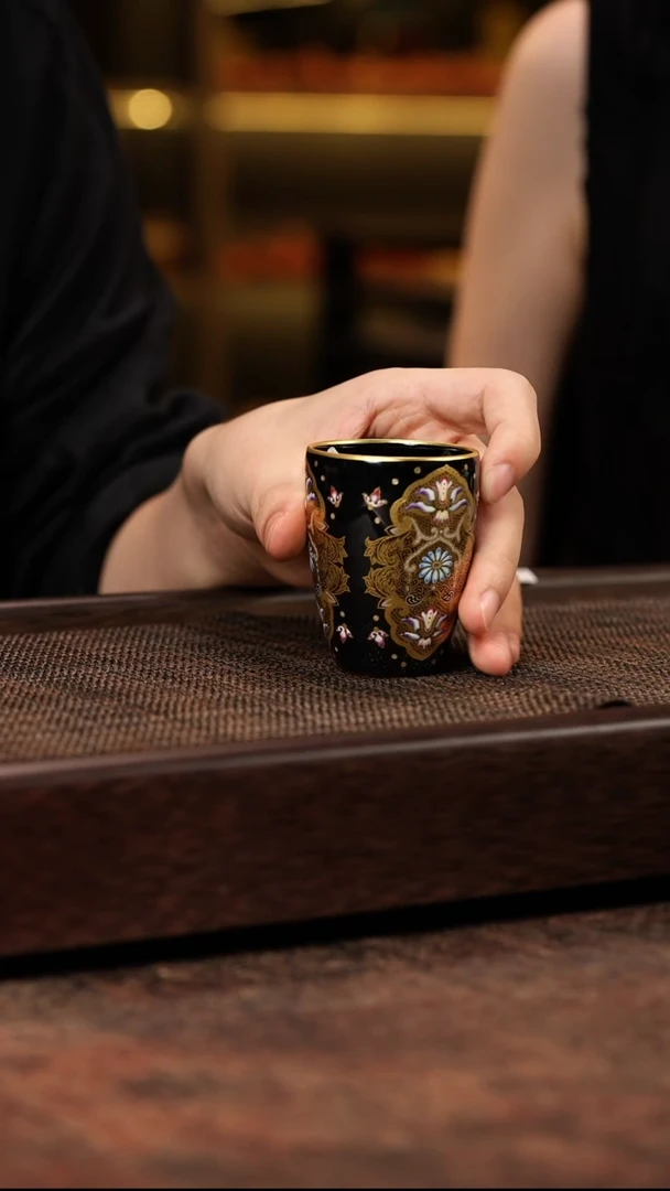 茶壶紫砂宝相花珍珠粒闻香杯
