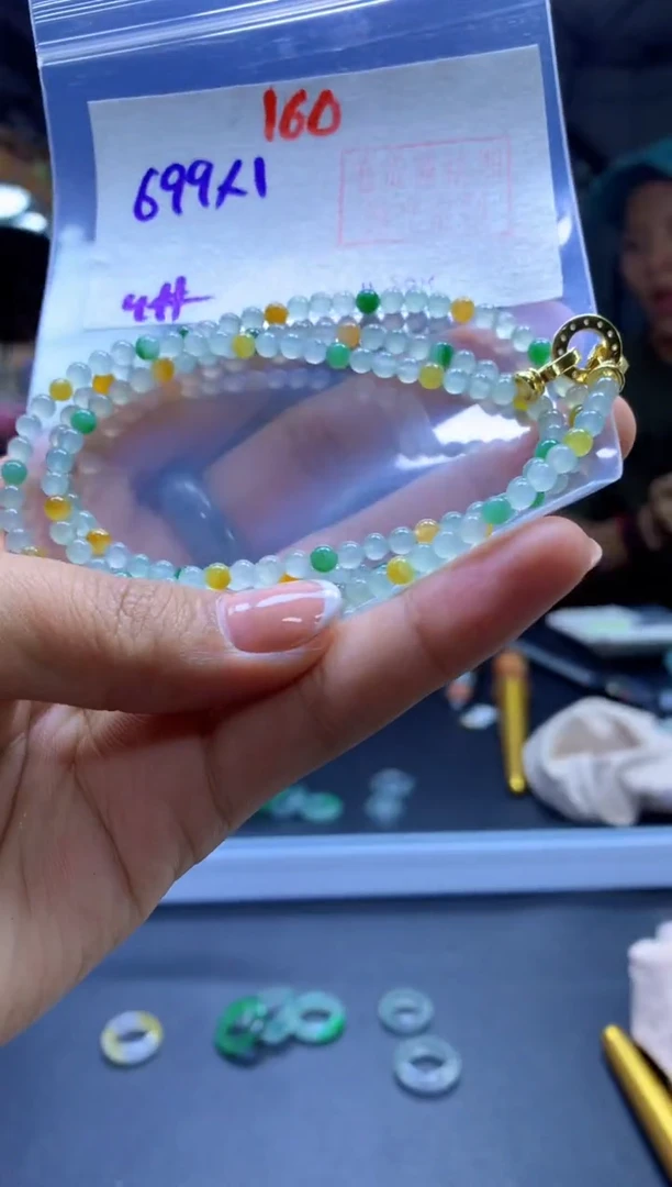 未镶嵌定制翡翠珠串#699元-毛货需精细抛光