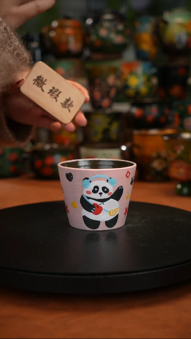 紫砂油画釉下彩手绘微瑕