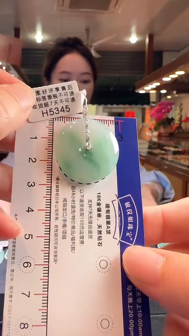 【闪购商品】翡翠颈饰18K金镶嵌H5345平安扣