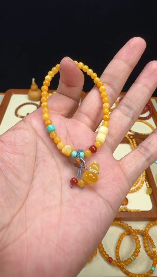 未镶嵌蜜蜡手链老花蜡