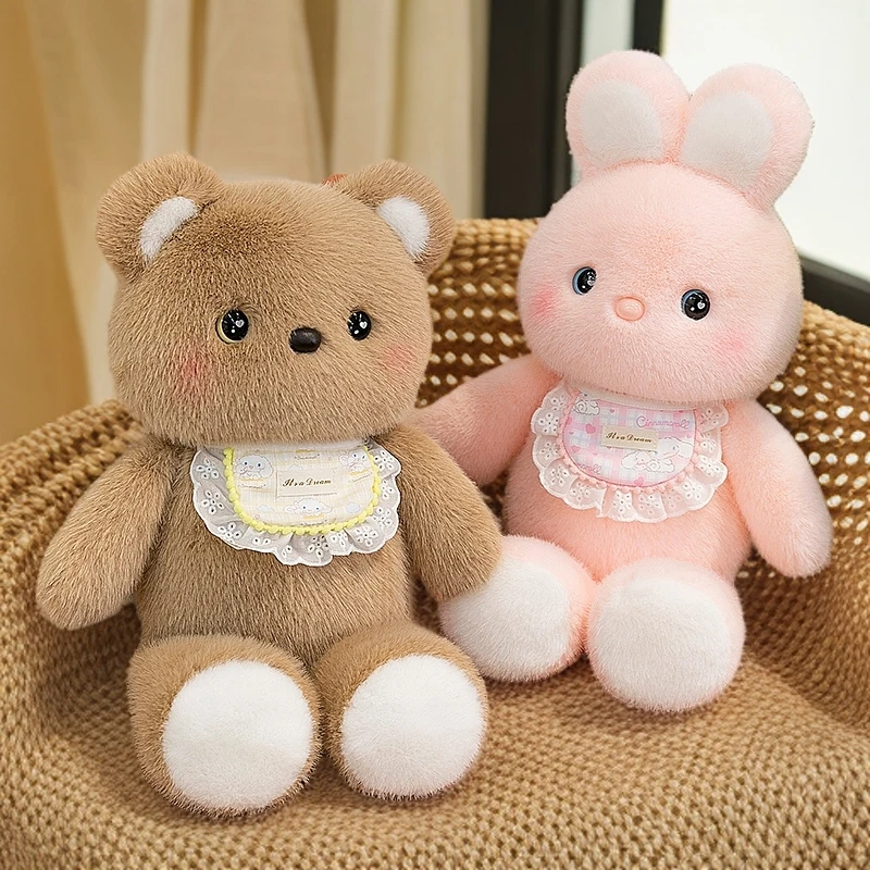 的小熊三花猫公仔可爱兔子玩偶床上抱枕送女生生日礼物首选小白兔