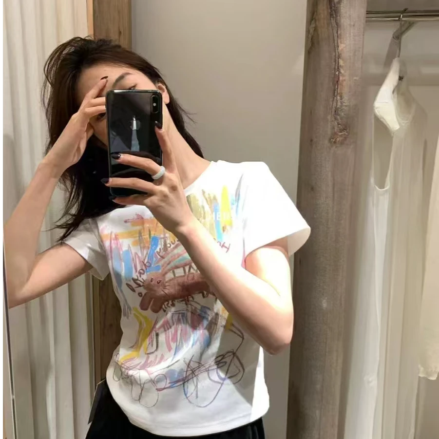 涂鸦小兔子半袖L-2XL#98003-95