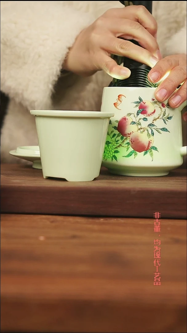 杯子陶景德镇陶瓷九桃办公杯