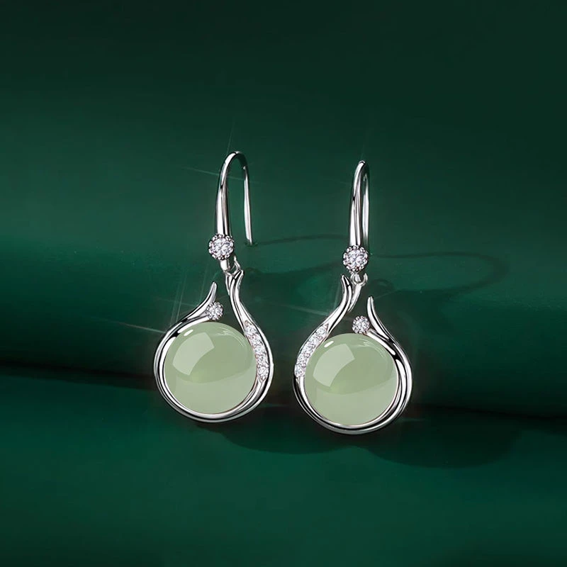 高级感气质中式古风纯银玛瑙耳环2025新款爆款独特耳饰气质高耳坠