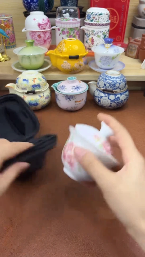 陶陶瓷茶具摆件旅行套组