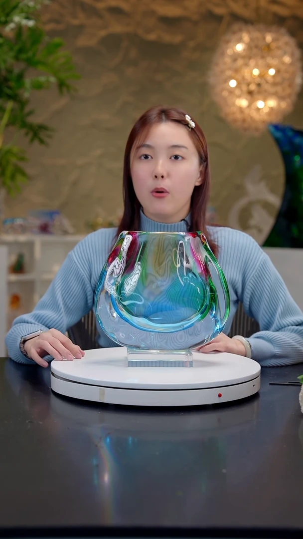 摆件彩色设计款花器+底座