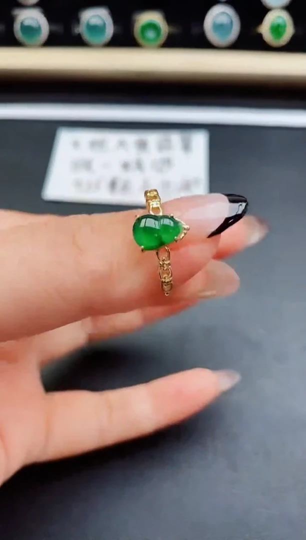 翡翠戒指银S925镶嵌50800