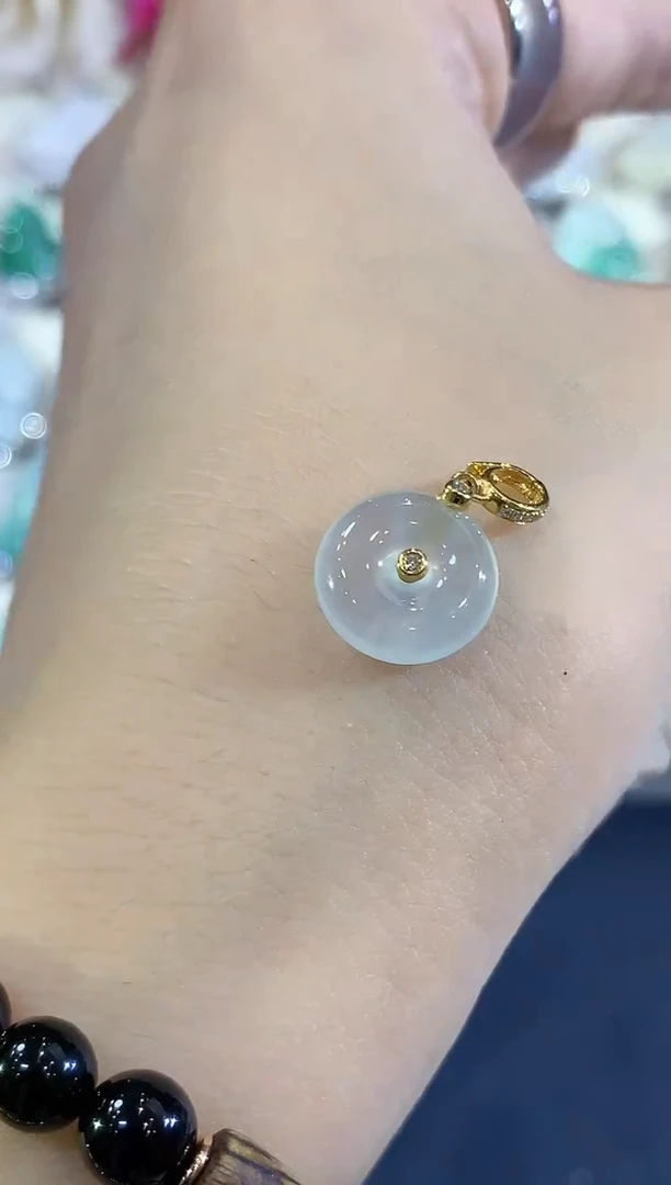 吊坠(不含链)18K金镶嵌翡翠B5